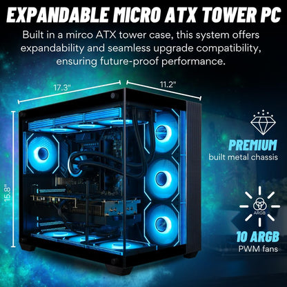Panorama XL RTX 5090 Gaming Desktop - Intel Core Ultra 9 285K, 96GB DDR5 RAM, 4TB NVMe Gen4 SSD, WiFi 6E + BT 5.4, HDMI, RJ45, Windows 11 Pro - Best 2024 RGB Prebuilt Tower Computer for Gamers