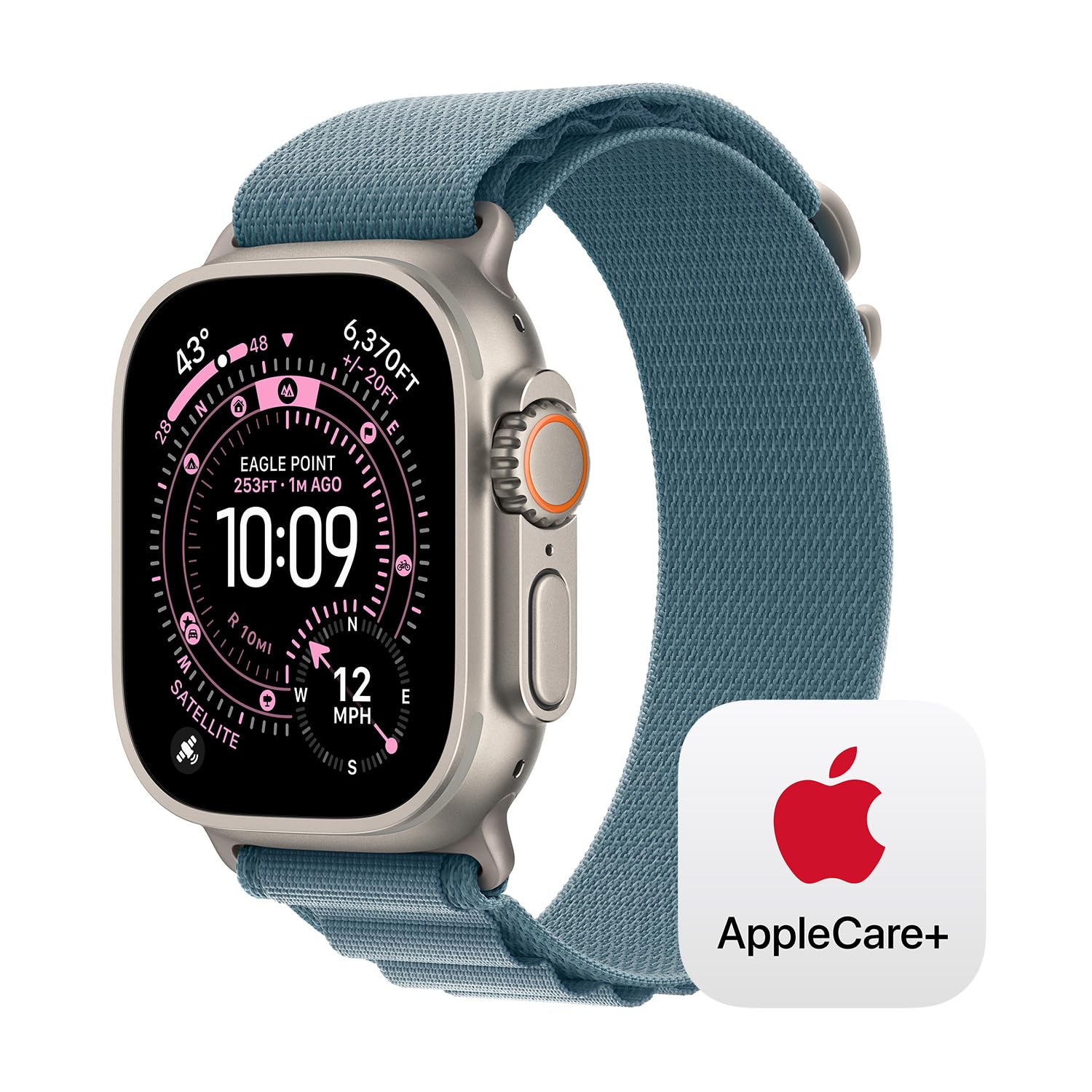 Apple Watch Ultra 3 [GPS + Cellular 49mm] Running & Multisport Smartwatch w/Rugged Titanium Case w/Black/Charcoal Trail Loop - M/L. Satellite Communications, Advanced Health & Fitness Tracking