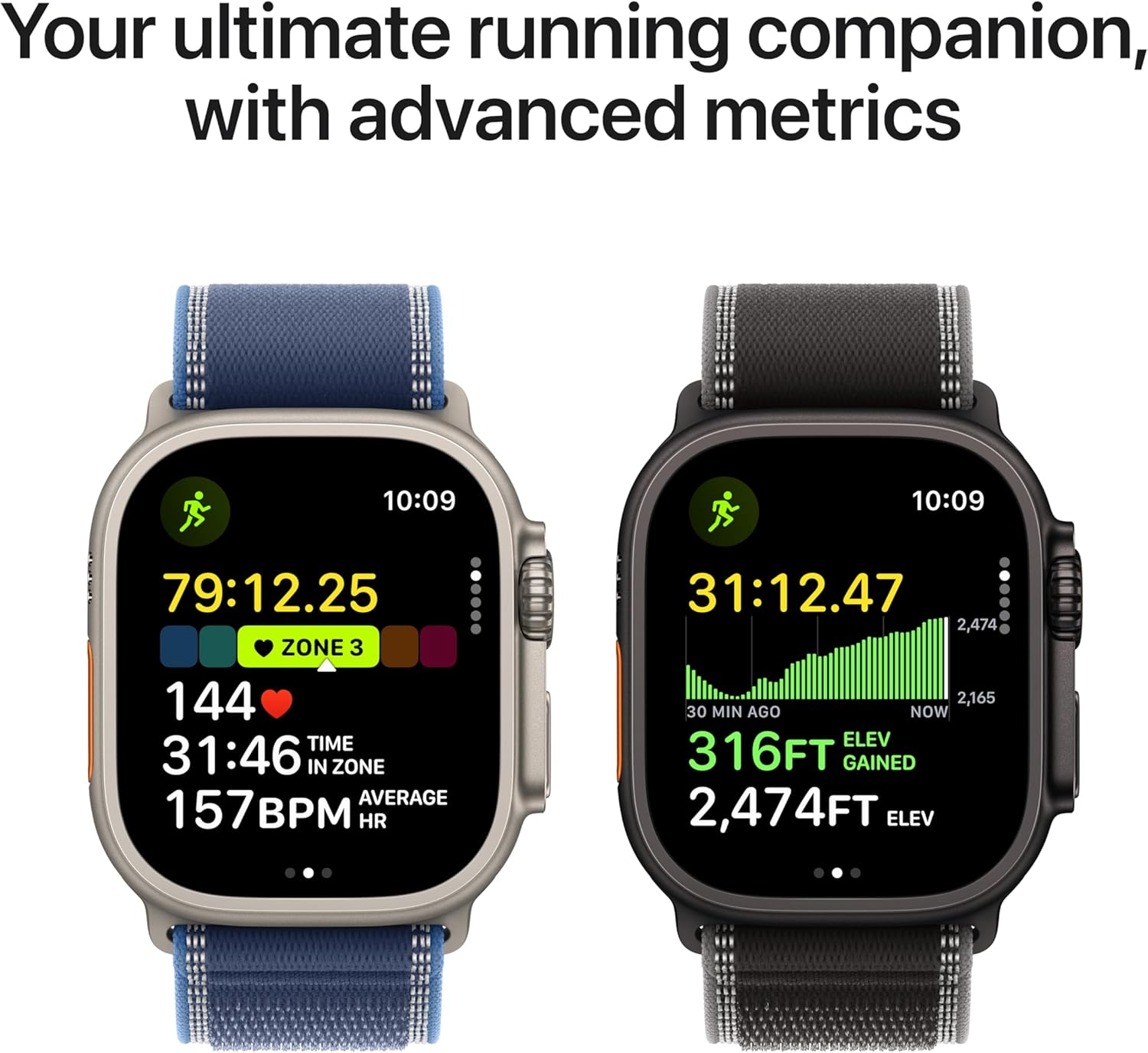 Apple Watch Ultra 3 [GPS + Cellular 49mm] Running & Multisport Smartwatch w/Rugged Titanium Case w/Black/Charcoal Trail Loop - M/L. Satellite Communications, Advanced Health & Fitness Tracking