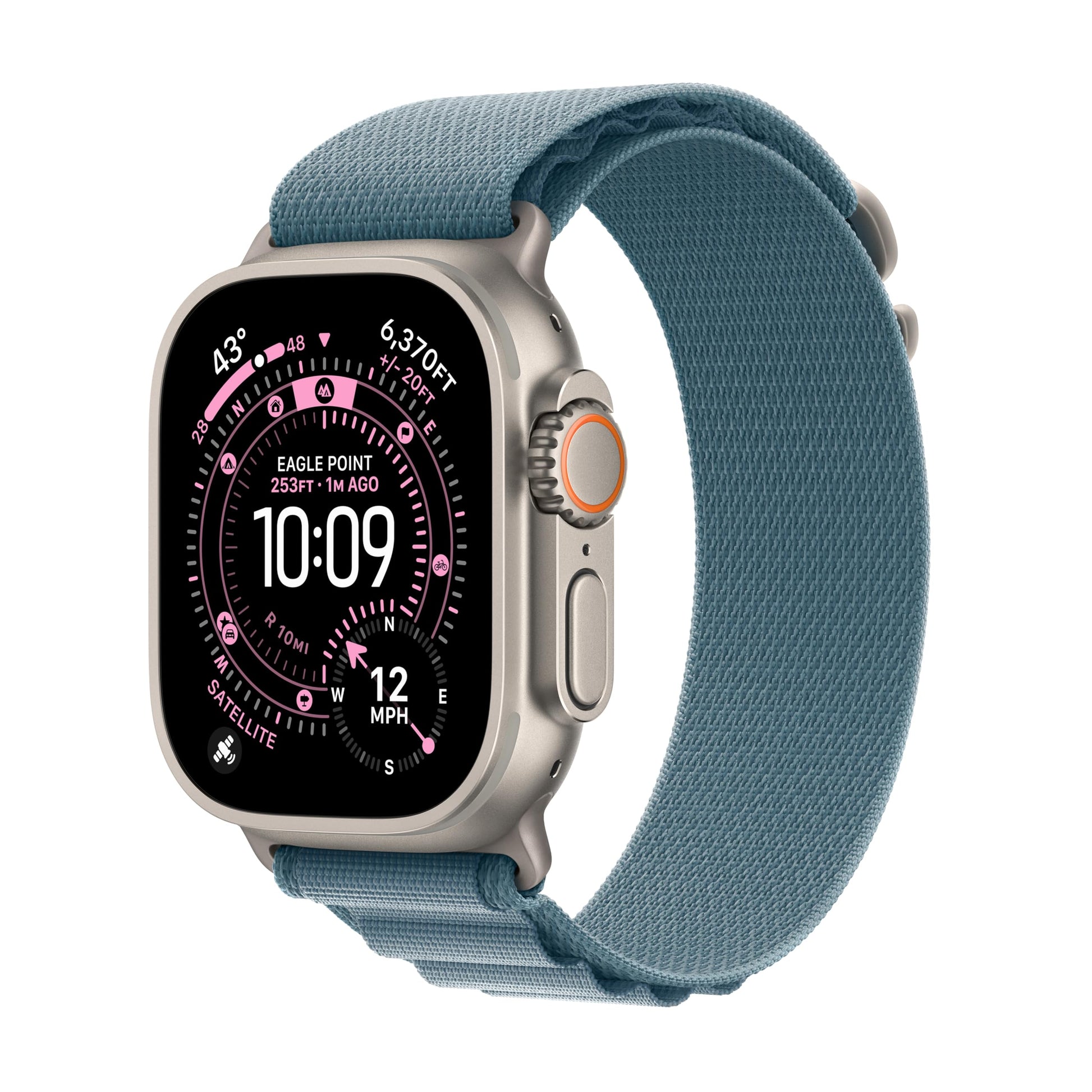 Apple Watch Ultra 3 [GPS + Cellular 49mm] Running & Multisport Smartwatch w/Rugged Titanium Case w/Black/Charcoal Trail Loop - M/L. Satellite Communications, Advanced Health & Fitness Tracking