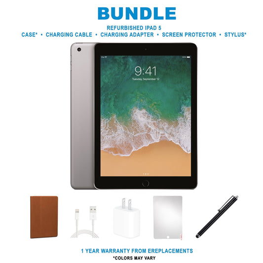 Restored Apple iPad 6 9.7" Tablet, 2018, 32GB, Wi-Fi only Bundle, Space Gray (Refurbished)