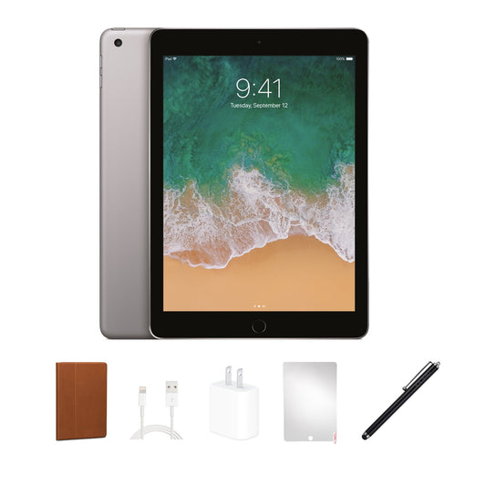 Restored Apple iPad 6 9.7" Tablet, 2018, 32GB, Wi-Fi only Bundle, Space Gray (Refurbished)