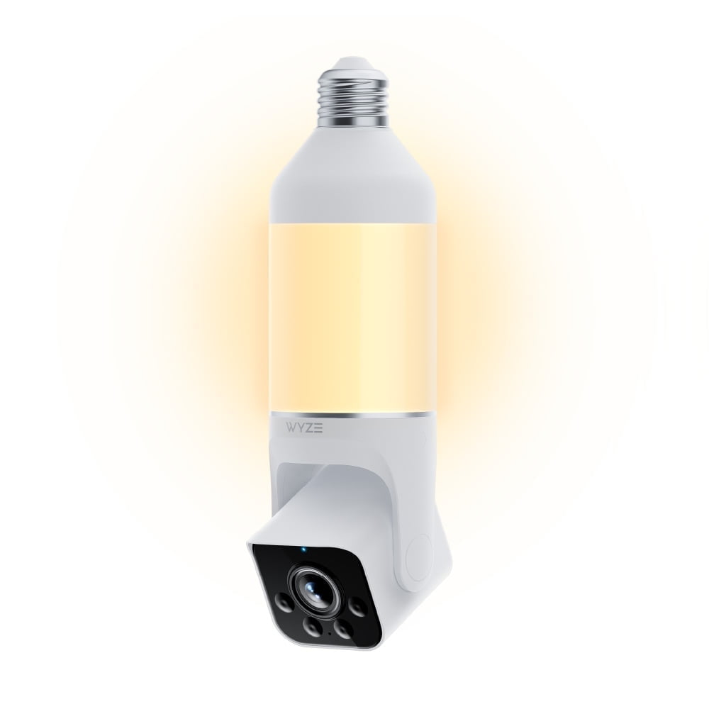 USED Wyze Bulb Cam Security Camera, 2K HD Security Cameras Wireless Outdoor Indoor Full Color Day and Night, Dimmable LED Bulb, Motion Detection, Siren Alarm, Easy Installation